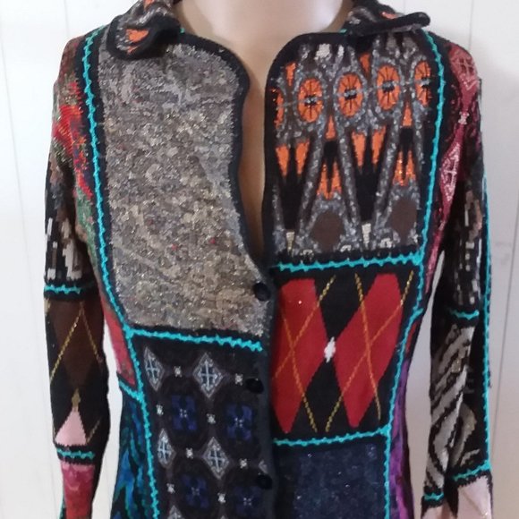 Anthropologie Cecelia Prado Colorful Cardigan Sweater size Small - Picture 2 of 9